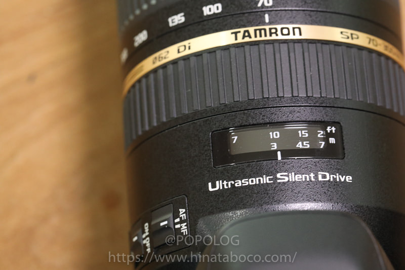 TAMRON（A005E）で焦点距離のメーター