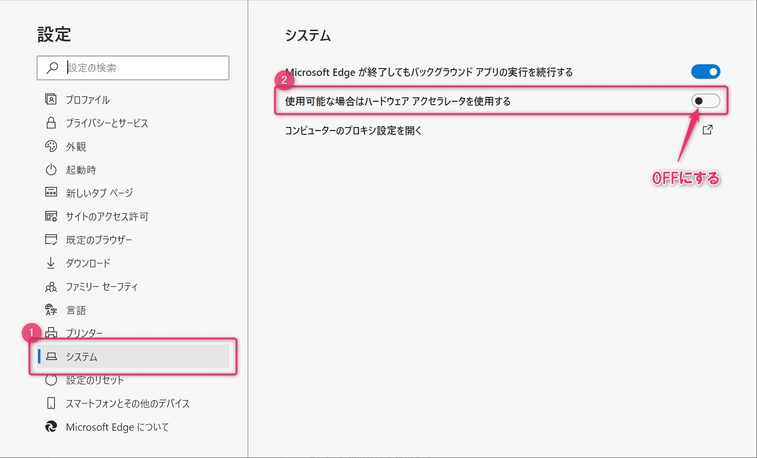 Edgeのハードウェアアクセラレータの切り方