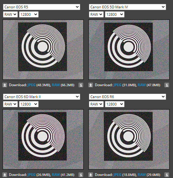 DPREVIEWでのR5と5Dの暗所性能比較